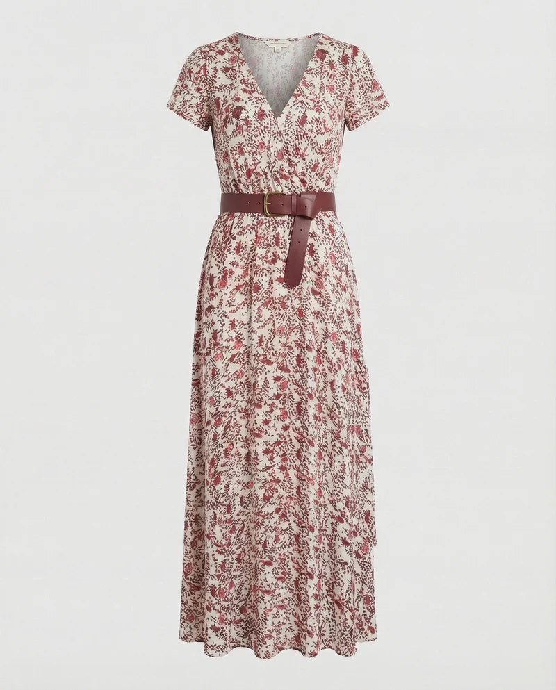 Boho Langes Maxikleid mit Blumenmuster für Sommer & Urlaub