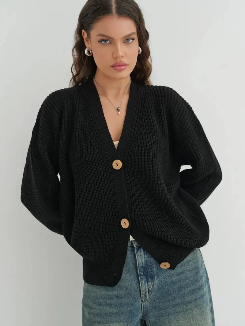 Damen lässiger Strickcardigan